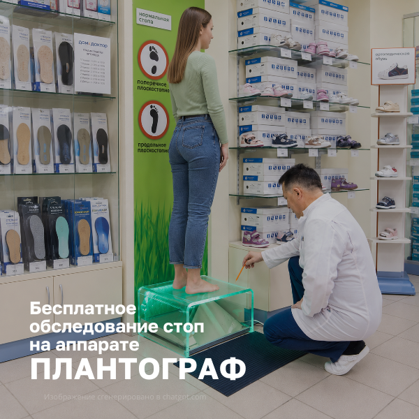 Бесплатное обследование стоп на аппарате плантограф в магазинах ДомДоктор