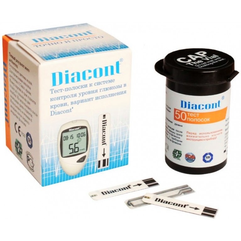 Тест-полоски для глюкометра Diacont (50 шт)